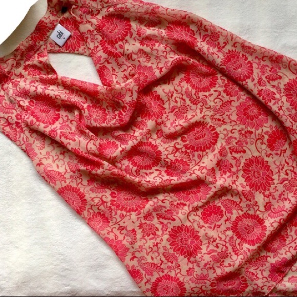 CAbi Floral Top Sleeveless Print Tank Pink Nude - Picture 3 of 8